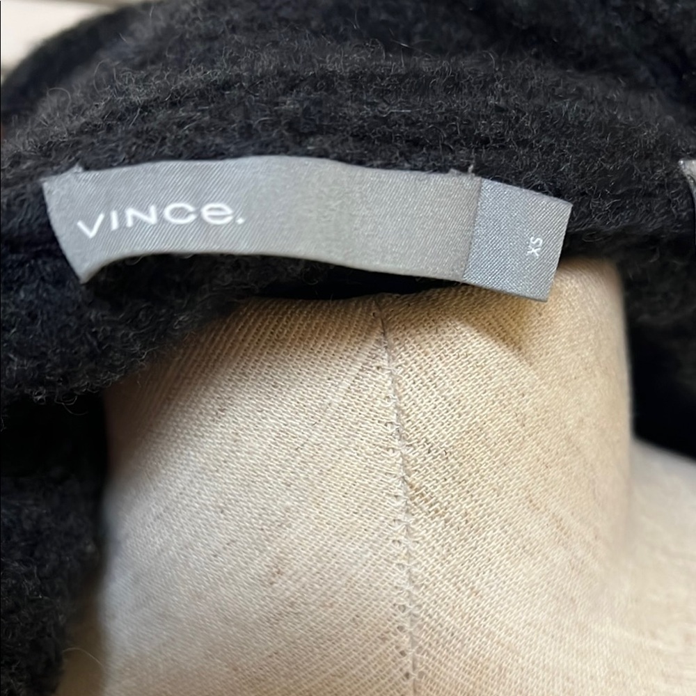 Vince. Cashmere and wool blend chunky charcoal gray cardigan with pockets XS - Picture 9 of 9